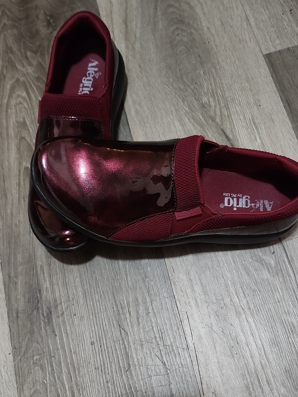Alegria Metallic Wine Red Slip-On Loafer